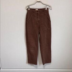 Aritzia Wilfred Free High-Waist Brown Utility Pants